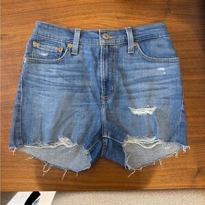 Levi's Blue Distressed Jean Shorts